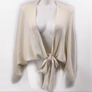 Fashion Nova Cream Cardigan Sweater Ties at Waist Sz S